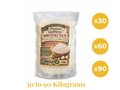 Shrataki rice package with nutritional information and weight range on a white background