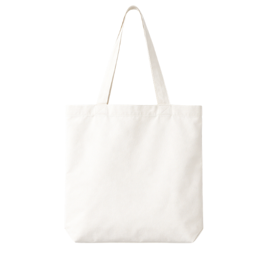 White tote bag on a white background